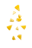 Falling pineapple slices cutout, Png file