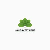 Home and flower logo. Home sweet home vector