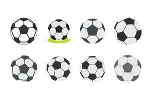conjunto de iconos de pelota de fútbol, estilo plano vector