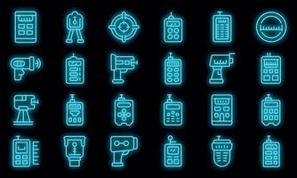 Laser meter icons set vector neon