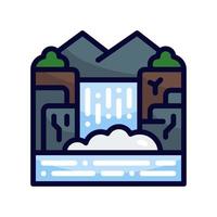 icono de estilo de línea llena de cascada. ilustración vectorial para diseño gráfico, sitio web, aplicación vector