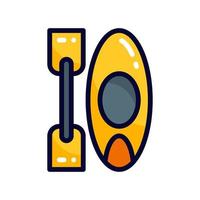 canoe filled line style icon. vector illustration for graphic design, website, app