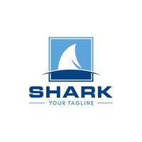 plantilla de diseño de logotipo de vector de mascota de tiburón