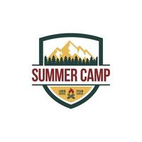 Summer Camp Badge Logo Vector Template