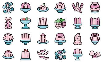 Jelly icons set vector flat