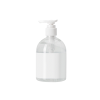 Hand sanitizer in a clear pump bottle mockup, Png file