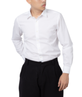 hombre joven en maqueta de camisa de manga larga recortada, archivo png