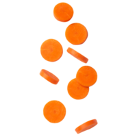 Falling sliced carrots cutout, Png file