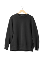 Black sweater mockup hanging, Png file