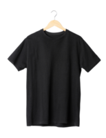 Black T shirt mockup hanging, Png file
