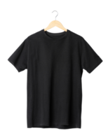 Black T shirt mockup hanging, Png file