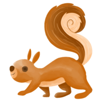 écureuil aquarelle, clipart décoration animal peint à la main png