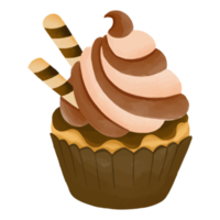 gâteau aquarelle, clipart sucré peint à la main png