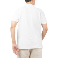 hombre en maqueta de camiseta polo blanca, plantilla de diseño