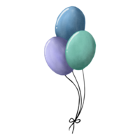 ballon aquarelle, clipart de décoration de fête peinte à la main png