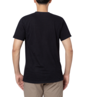 Young man in black T shirt mockup cutout, Png file