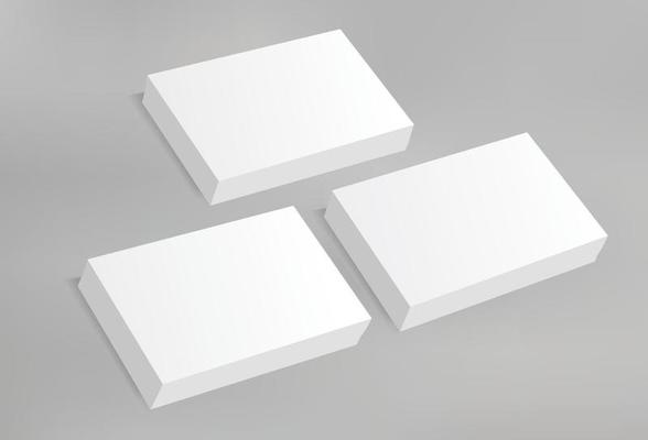 Blank 3D Box Printable Canvas Business Card White Realistic Mockup Labeling Document Cover Branding Identity Social Media Presentation Showcase Corporate Template