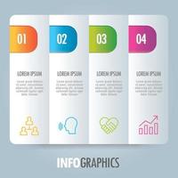Colorful Modern Digital Infographic Template Four Options Process Marketing Icons Business Layout