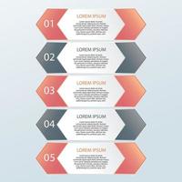 plantilla de infografías coloridas cinco conjuntos de opciones numeradas con iconos de marketing de procesos diseño de presentación comercial para diseño web de banners vector