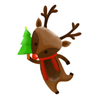 acquerello carino renna, decorazione natalizia dipinta a mano png