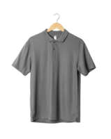 Gray Polo shirt mockup hanging, Png file