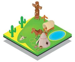 Wild concept banner, isometric style vector