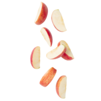 Falling sliced red apple cutout, Png file