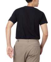 jonge man in zwart t-shirt mockup knipsel, png-bestand png