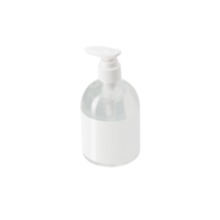 Hand sanitizer in a clear pump bottle mockup, Png file