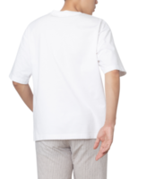 jonge man in oversized t-shirt mockup-uitsparing, png-bestand png