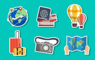 World Tourism Day Sticker Collection vector