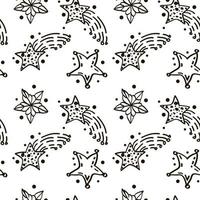 Modern geometric star pattern on white background. Doodle style vector. Star silhouettes with polka dots. Vector star pattern on white background