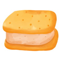 crème glacée à l'aquarelle, clipart sucré peint à la main png