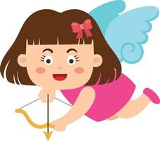 cartoon character cupid girl illustration on white background vector