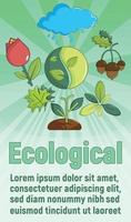 Ecological concept banner, cartoon style vector