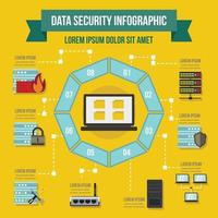 concepto de infografía de servicio de datos, estilo plano vector