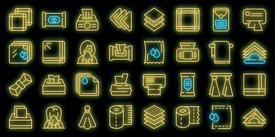 Handkerchief icons set vector neon