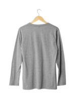 Gray long sleeve T shirt mockup hanging, Png file