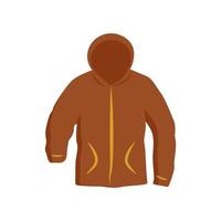 autumn clothes warm jacket with hood brown vector