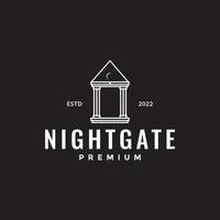 old monument pillar gate night logo design vector graphic symbol icon illustration creative idea