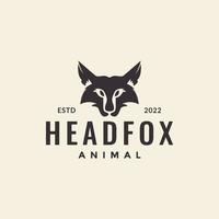 minimal head fox hipster logo design vector graphic symbol icon illustration creative idea