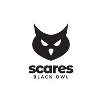 head black minimal simple owl logo design vector graphic symbol icon illustration creative idea