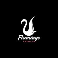 pájaro blanco flamingo mosca diseño de logotipo vector gráfico símbolo icono ilustración idea creativa