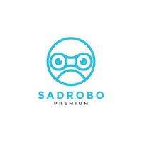 cabeza lindo robot triste diseño de logotipo vector gráfico símbolo icono ilustración idea creativa