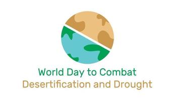 World Day to Combat Desertification and Drought in minimal cartoon style vector
