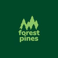 modern green forest trees pines logo design vector graphic symbol icon illustration creative idea