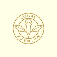 leaf and clove badge simple logo design vector graphic symbol icon illustration creative idea