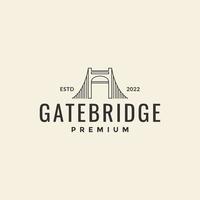 minimal line bridge gate logo design vector graphic symbol icon illustration creative idea