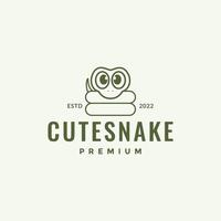 cute line snake simple logo design vector graphic symbol icon illustration creative idea