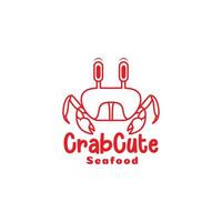 red line cute crabs seafood logo design vector graphic symbol icon illustration creative idea